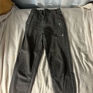 SO black high rise straight mom jeans